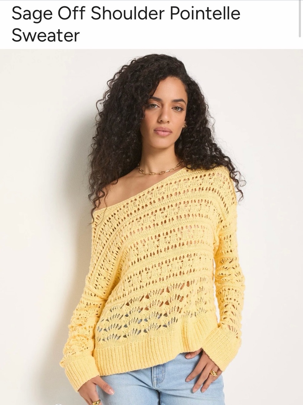 Seas 78 and Sunny Yellow Open Knit Crochet Sweater 2X Cotton